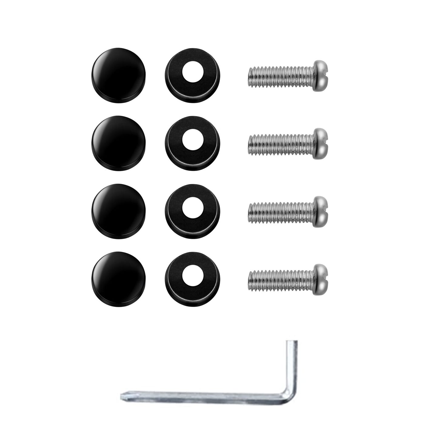 Ultra-thin black PC plastic license plate frame screw caps, 4-hole universal, . Q