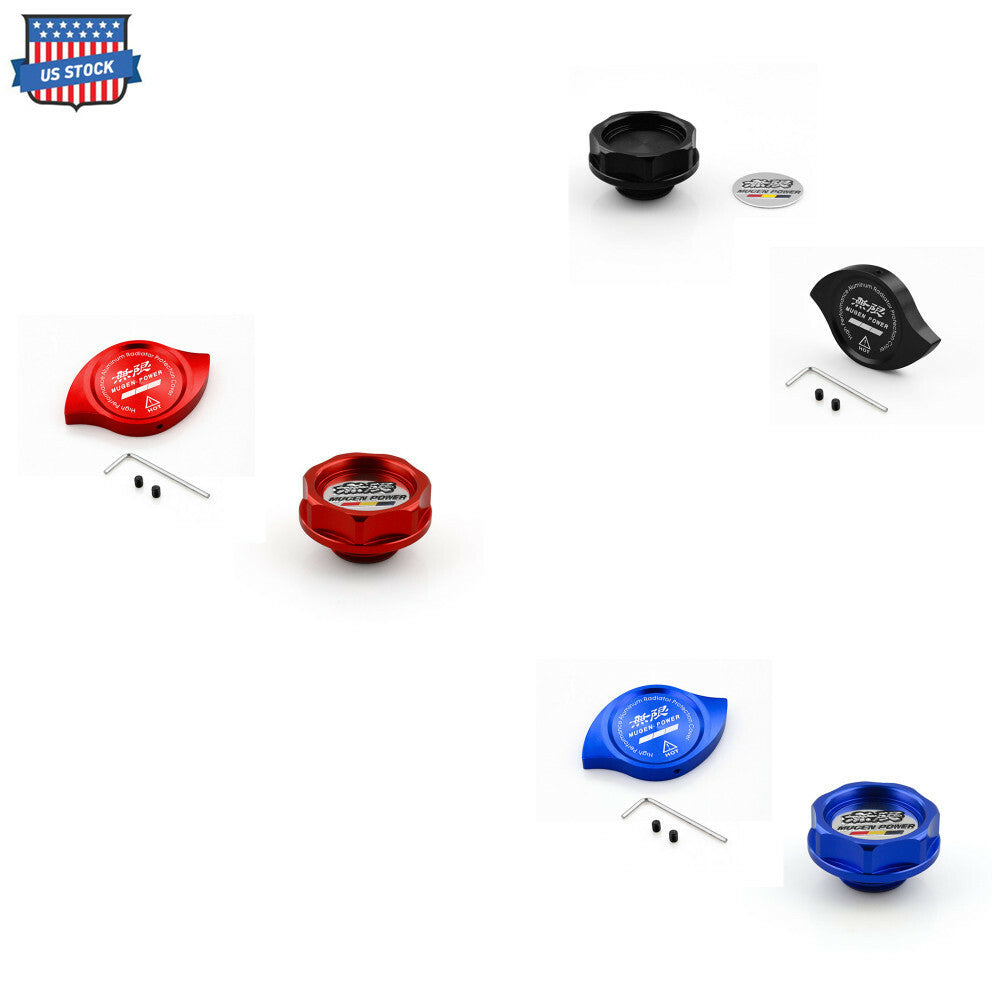 For Power Oil Radiator Cap +Water Cap Cover Fuel Filler Tank Q