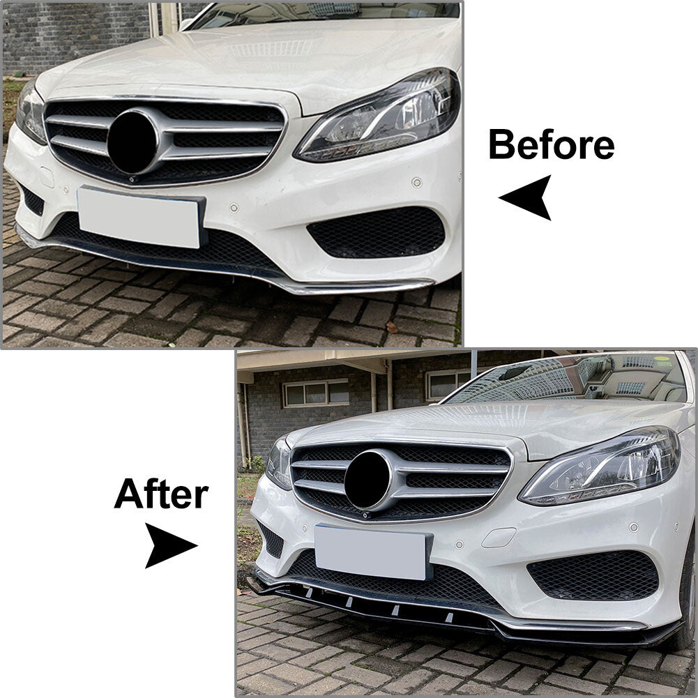 Front Bumper Lip Spoiler Kit for Mercedes-Benz E Class W212 E200 E220 13-15 14