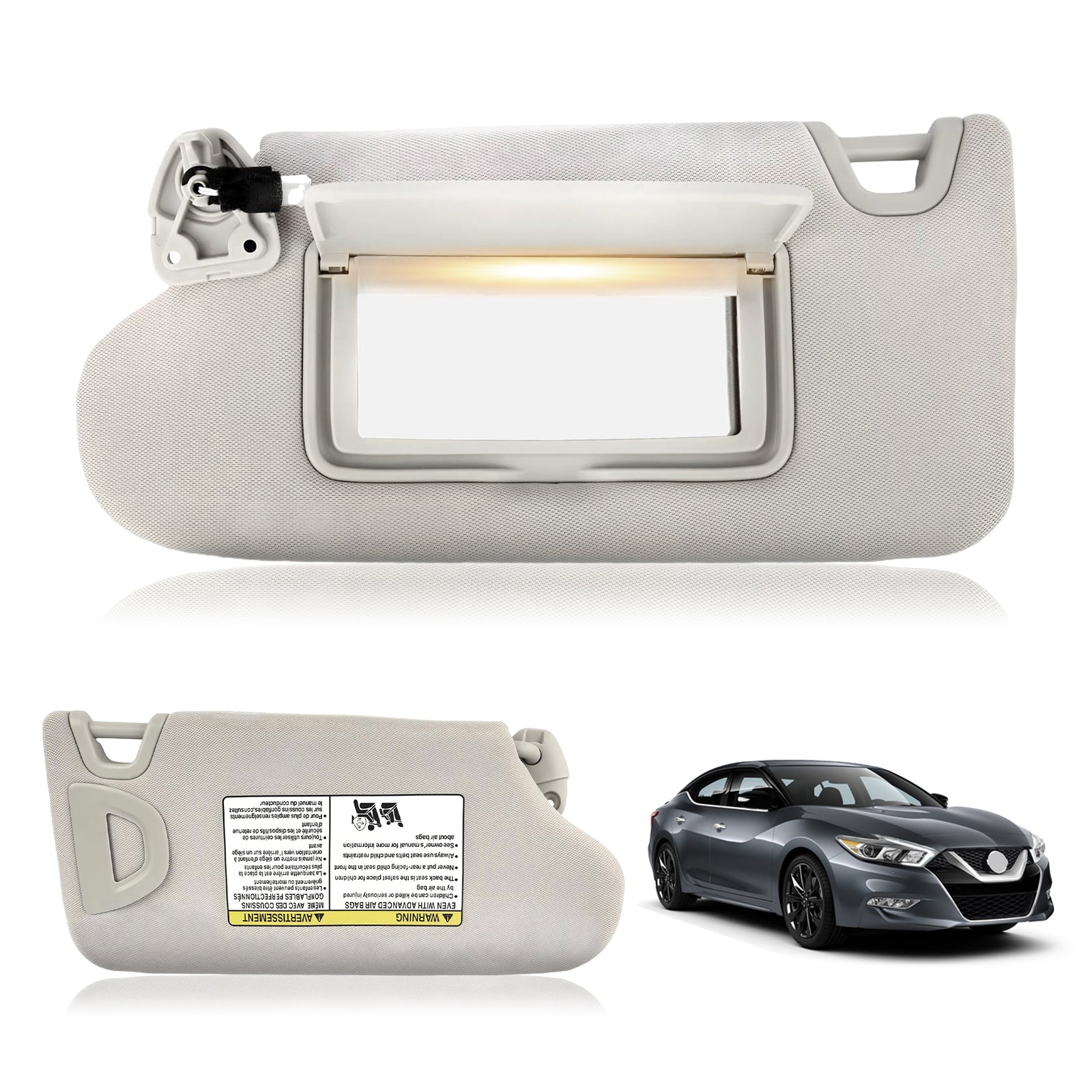 1PC 964019DE0A Left Side Sun Visor w/ Lamp For 2016-2021 for Nissan Maxima New