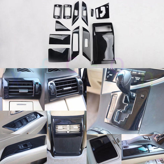 for LEXUS 10-15 RX350 450h Glossy Black Centre Interior Decoration Kit Cover 12P