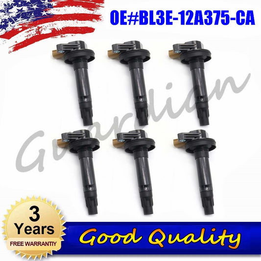 6-Piece Ignition Coil BL3E-12A375-CA for Ford Expedition F-150 Explorer and for Lincoln MKS