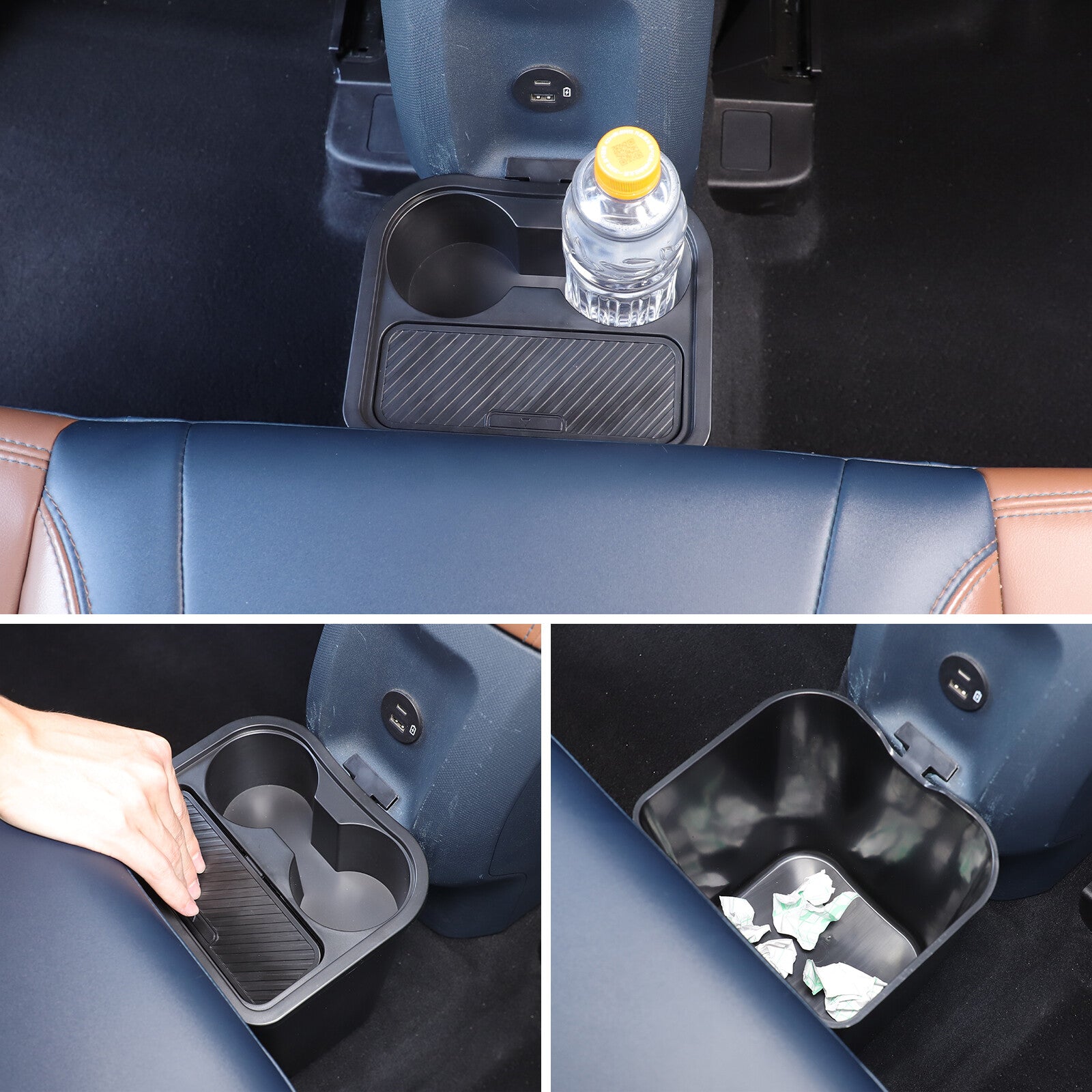 Trash can/bin with cup holder and storage box suitable for Maverick 2022-2024 n