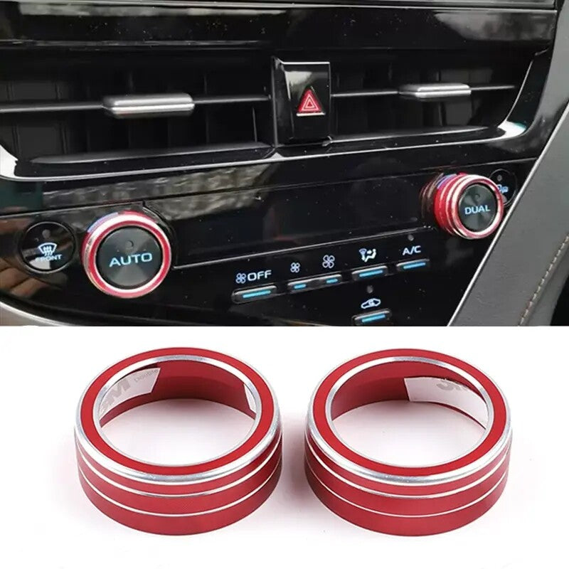 Air Condition Knob Button Ring Cover Decor Pair for Toyota for Camry 2018-2024