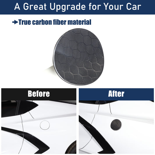 Honeycomb carbon fiber fuel gas cap trim for Corvette C8 Z06 Z51 2020-2024