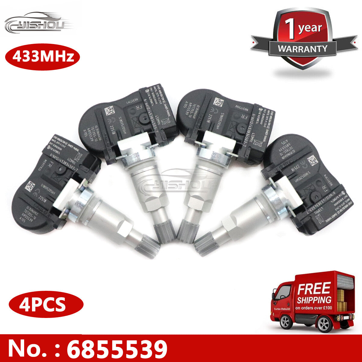 4pcs 6855539 TPMS Tire Pressure Sensor for BMW 2 3 4 i M2 M3 M4 X1 X2 X5 X6 for MINI
