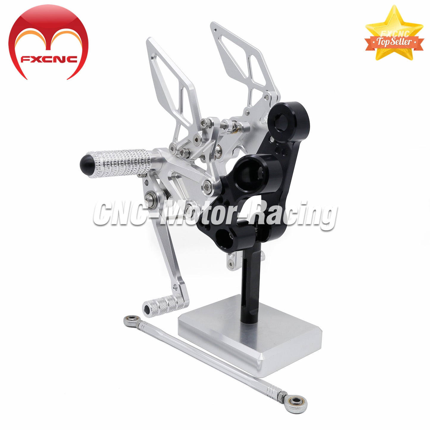 Silver CNC gear foot pedals and foot spikes aluminum alloy motorcycle for CFMOTO NK800