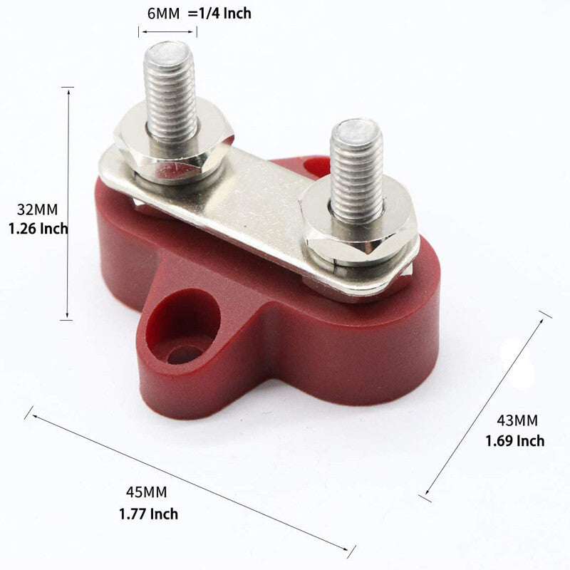 5/16-inch battery terminal block insulated double M8 stud power distribution - n
