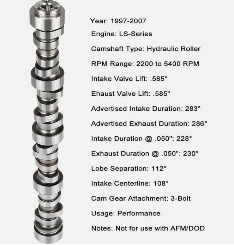 Sloppy Mechanics Stage 2 Camshaft Kit SS2 LS1 4.8 5.3 5.7 6.0 6.2 LS Cam LQ4/LM7