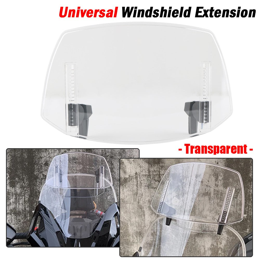 Clear Motorcycle Adjustable Clip On Windshield Extension Spoiler Wind Deflector Q