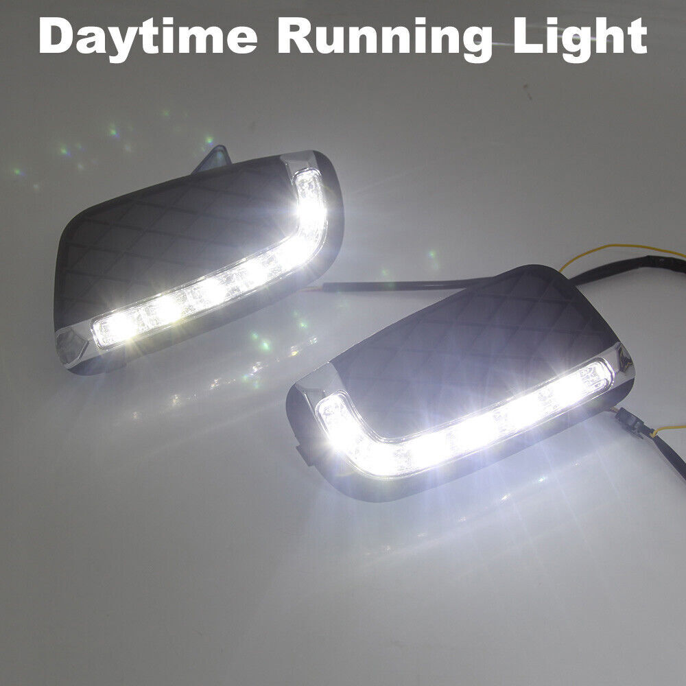 for Benz for Smart Fortwo 2008-2011 LED DRL Daytime Running Fog Light w/ Turn Signal