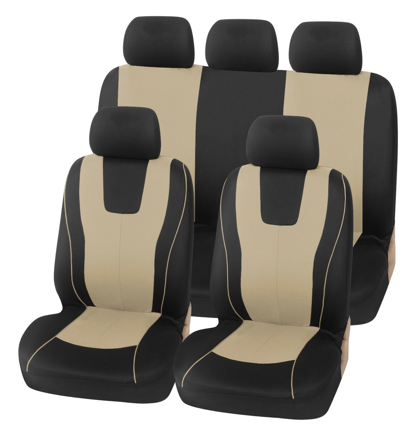 Car for seat cover, beige polyester fabric, front and rear universal. n