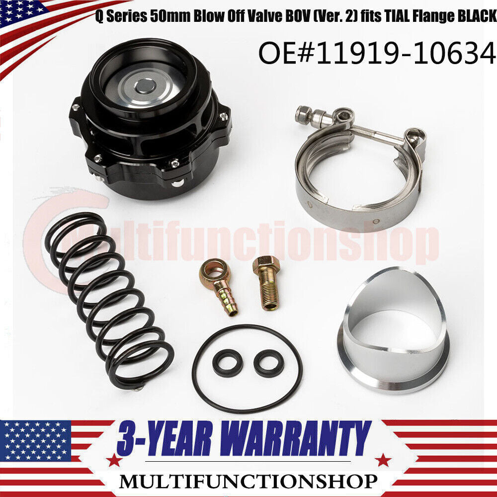 Q Series 50mm Blow Off Valve BOV (Ver. 2) fits For TIAL Flange BLACK