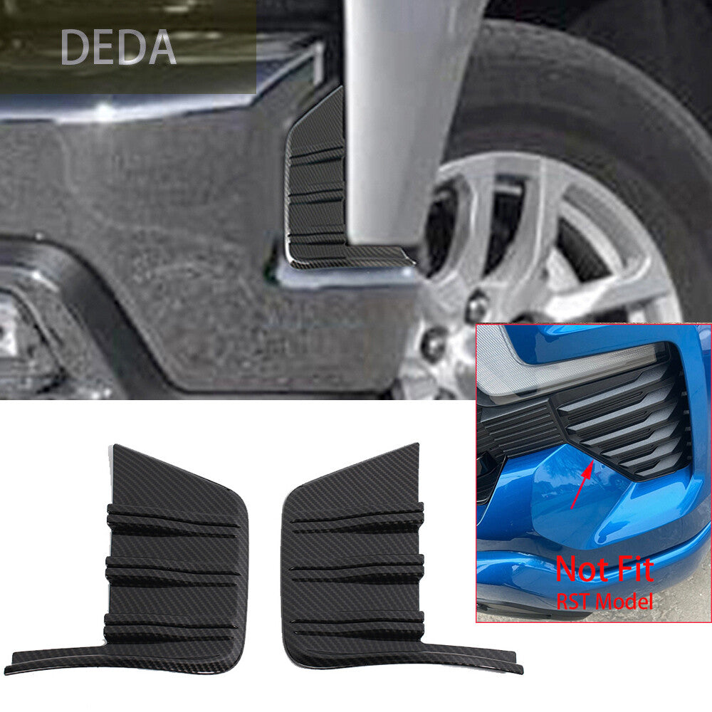 for Chevrolet Silverado 1500 2019+ Front Bumper Side Panel Trim ABS Carbon Fiber