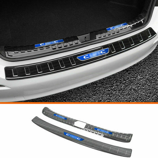 for Honda for Civic 2022-2023 Black Car Rear Bumper Protector Plate Cover Trim Guard
