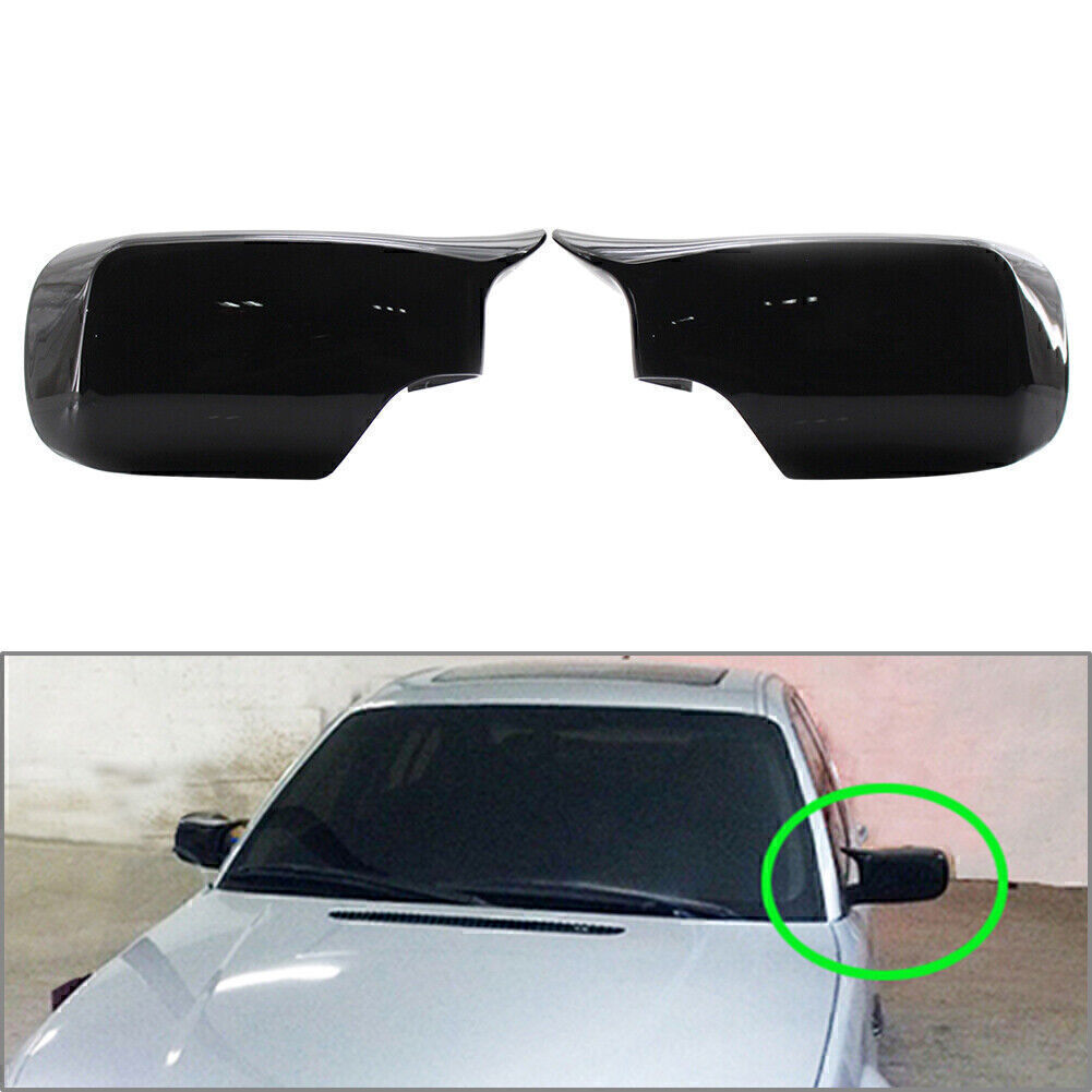 Glossy Black Car Rear view Mirror Cover Shell Fit for BMW E46 4 door 3 Series 98-05 Q
