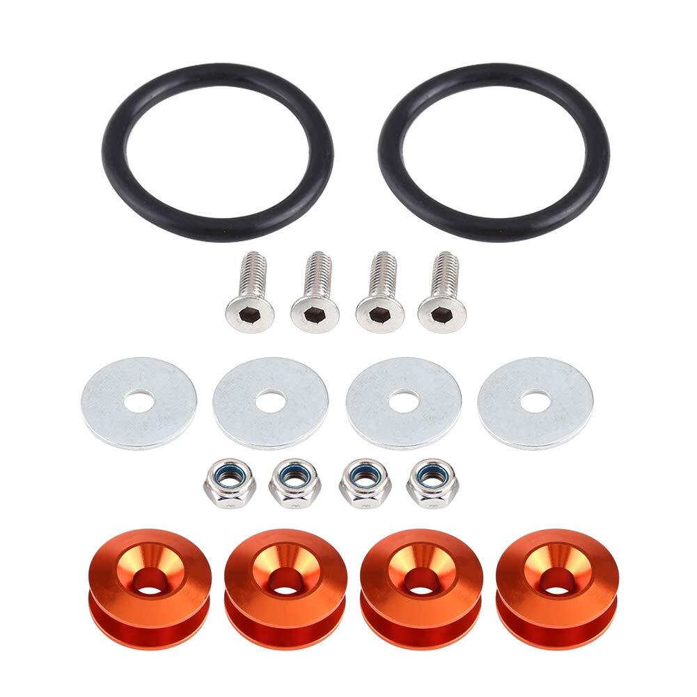 Orange Quick Release Fasteners Bumper Trunk Fender Hatch Lids Kit Aluminum