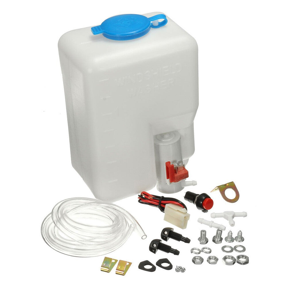 Universal Washer Bottle Kit Pump 1.8L Windshield Wiper System H3S3 Q