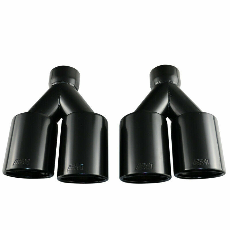 2PCS Exhaust Muffler Tip for BMW Universal M Performance Stainless Steel Black