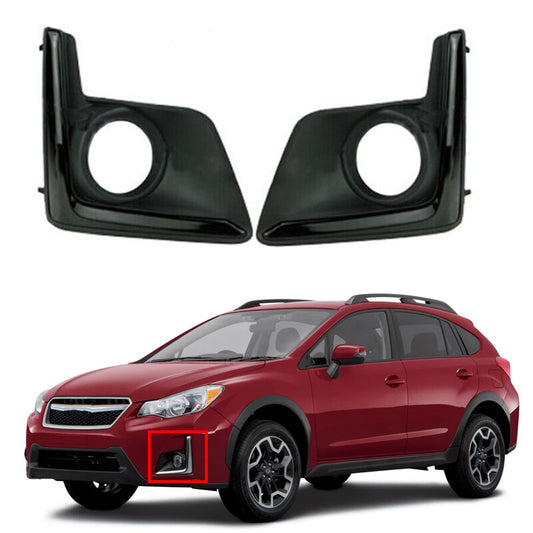 1 Pair For 2016-2017 for Subaru Crosstrek Fog Driving Light Lamp Bezel Black LH RH