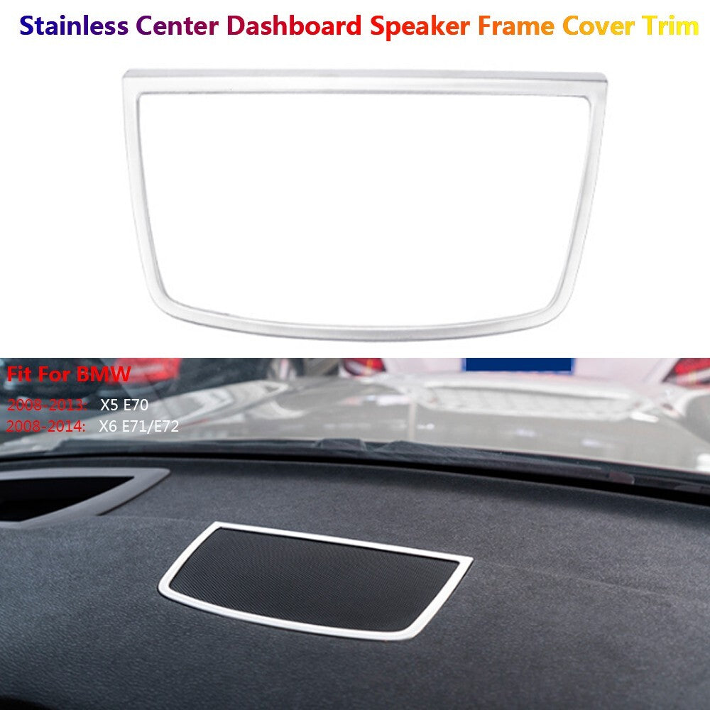 Stainless Steel for BMW X5 X6 E70 E71 Auto Dashboard Speaker Stereo Cover Trims