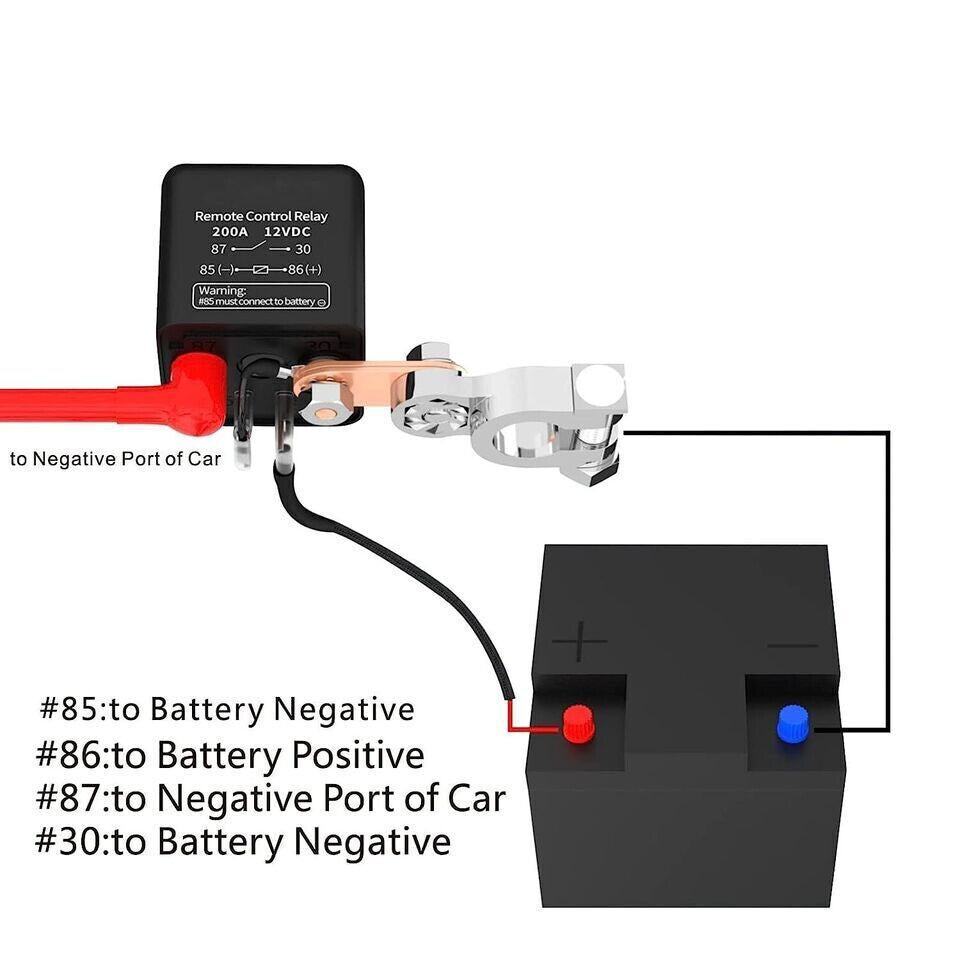 Wireless Dual Remote Car Battery Disconnect Relay Master Kill Cut-off Switch 12V n