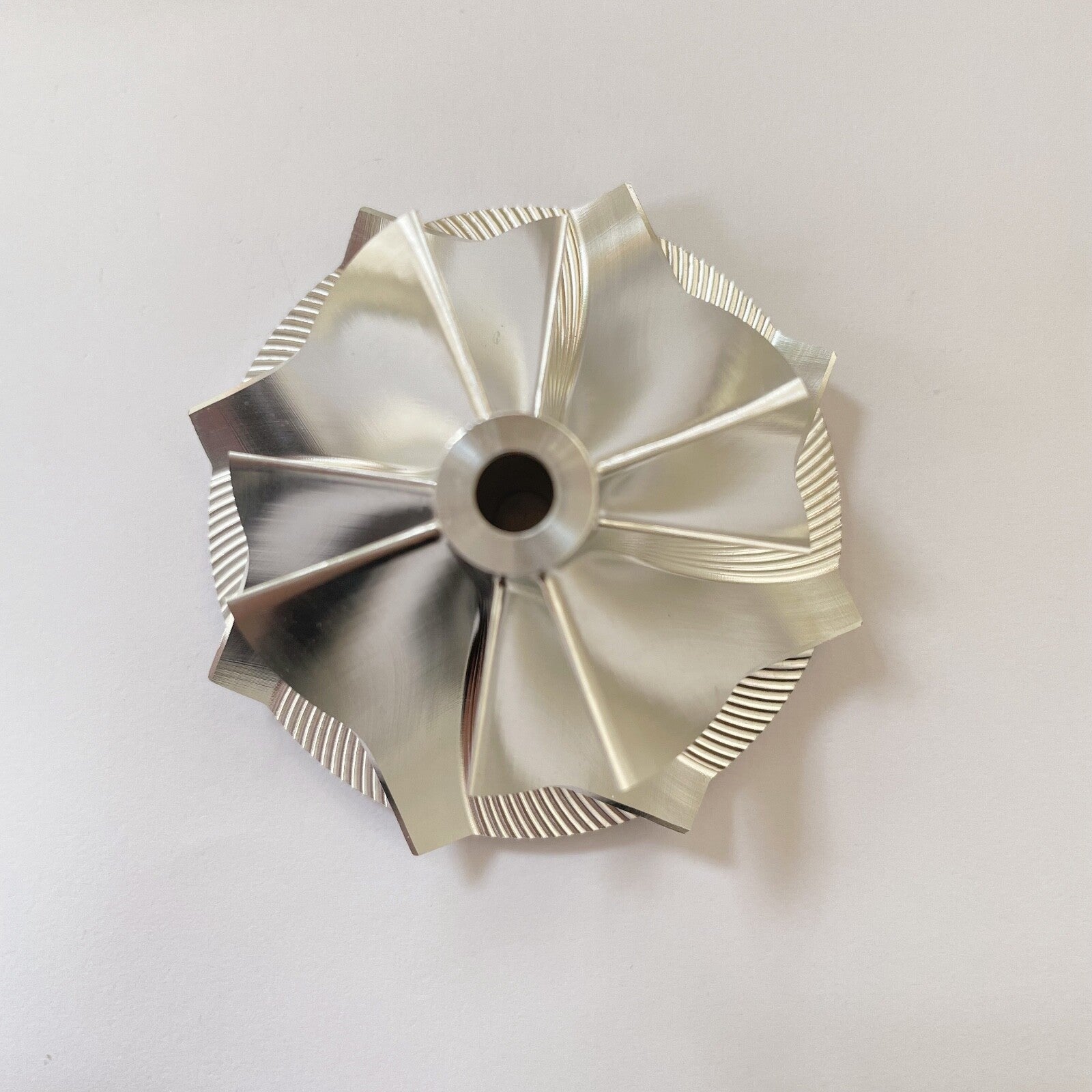 GT15-25 39.86/50.96 mm 4+4 Blade Turbine Aluminum 2618/Bill Compressor Wheel
