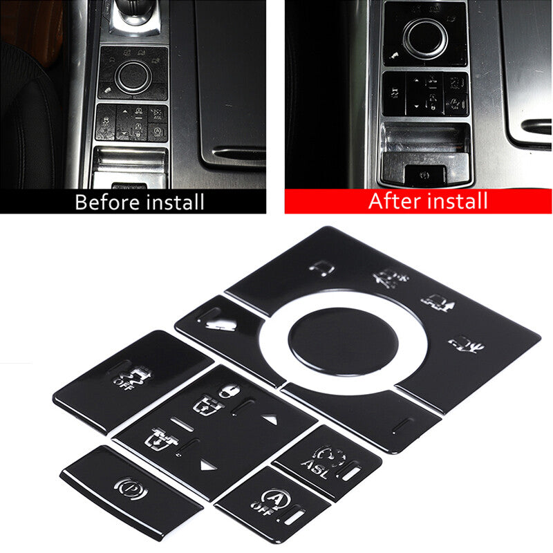 Black Terrain Mode Button Sticker Decoration for LR for Land Rover for Range Rover Sport 2014-2016 10 Pieces n