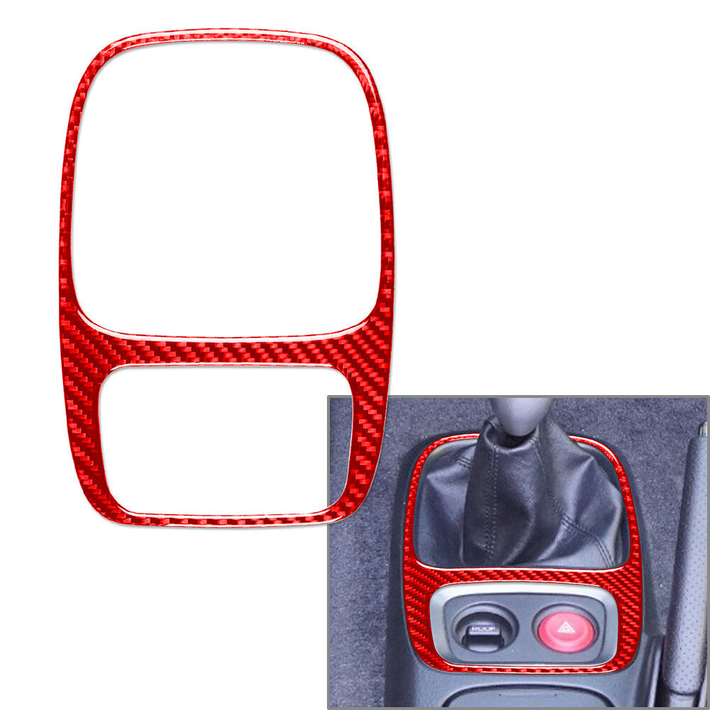 Manual Gear Shift Panel Frame Cover Trim for Honda S2000 00-03 Carbon Fiber Red