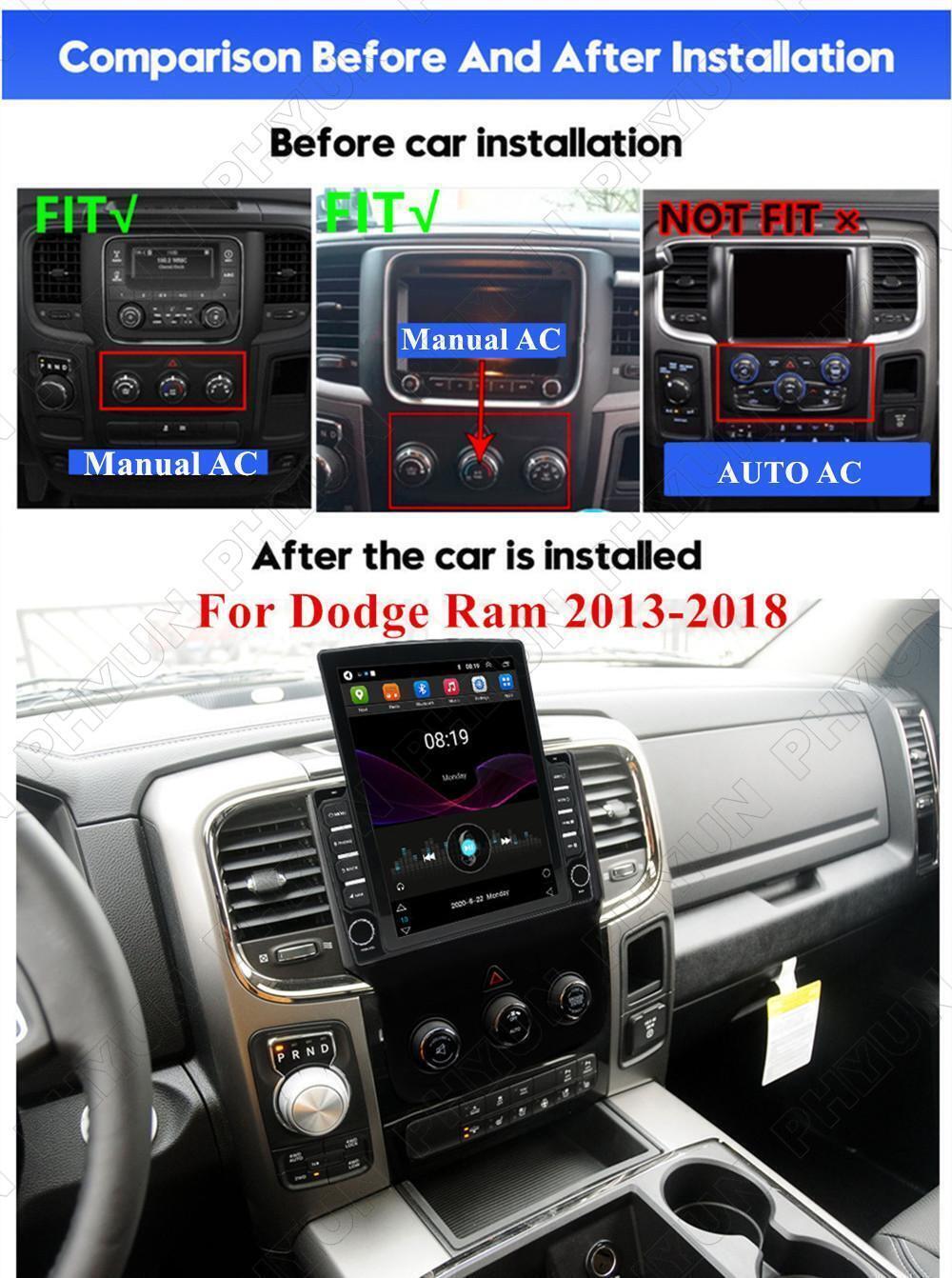 9.7' GPS Stereo Radio Manual AC for Dodge for RAM 1500 2500 3500 4500 5500 2013-18 - n