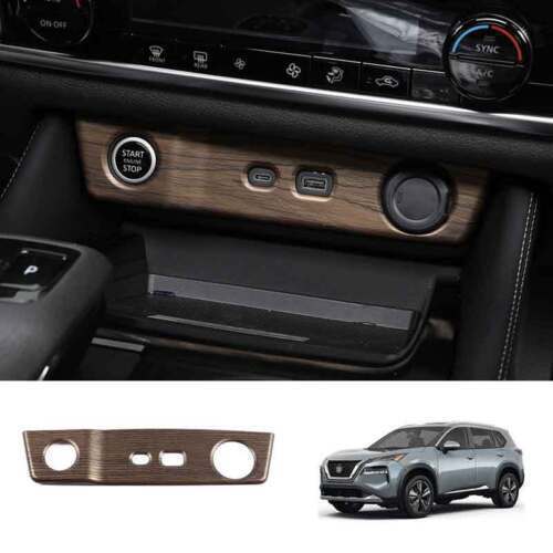 1P Wood Grain Middle Console Cigarette Lighter Panel Trim for Nissan Rogue 21-23