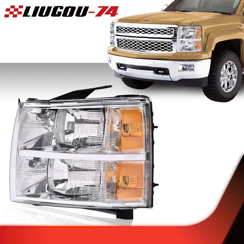 for CHRome/Amber Corner Light Left Fits 2007-2014 for Silverado - v