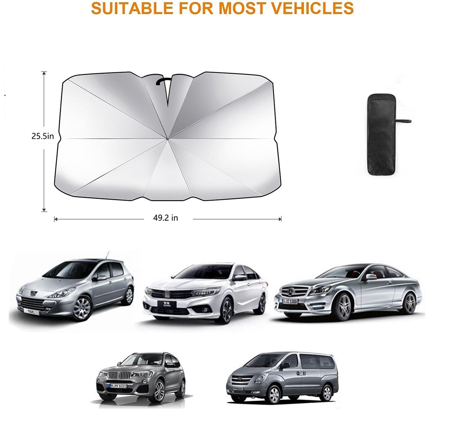 Foldable Car Windshield Sunshade Automatic Front Window Cover Sun Visor