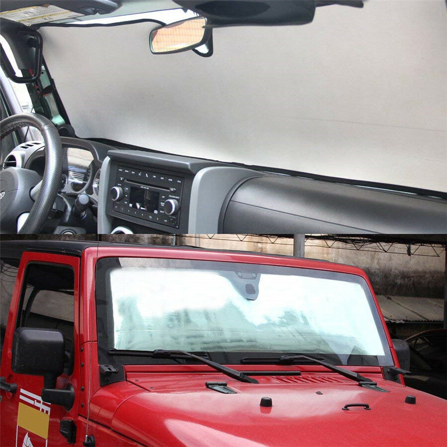 Car front UV protection sunshade, sunshade and reflective material suitable for Jeep JK 07-18- n