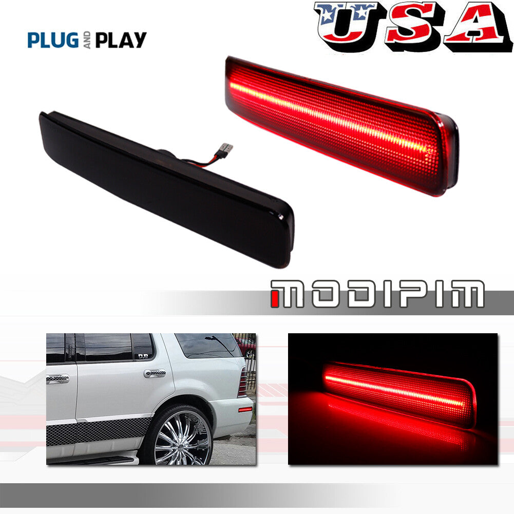 Left and right smoked red LED rear marker lights suitable for 02-10 for Mercury climbers- v