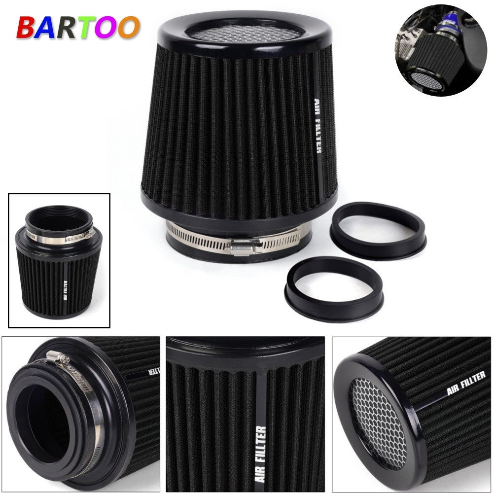 3/3.5/4 Inlet 6.5 Tall High Performance Cold Air Intake Air Filter Black Q