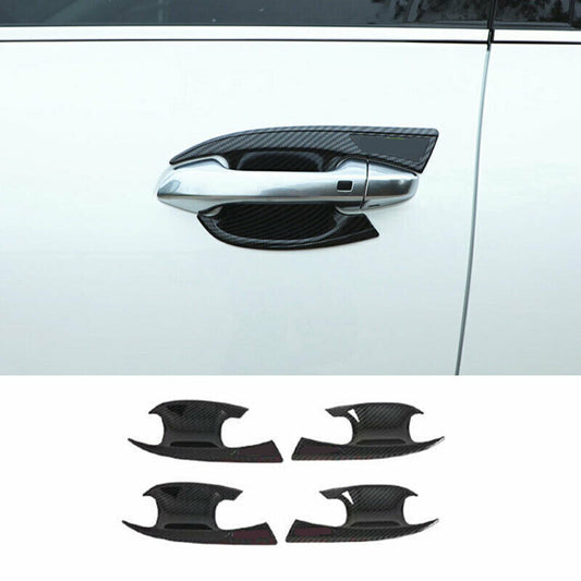 4for Kia Seltos 2020-2023 Carbon Fiber ABS Outside Door Bowl Molding Cover Trim