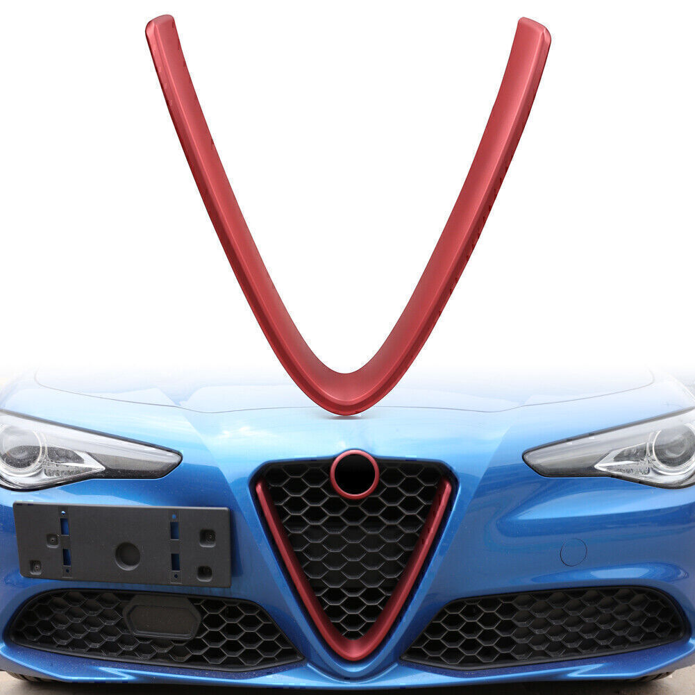 Red Front Bumper Air Grille Trim for Alfa Romeo Giulia 2017 2018 2019 2020