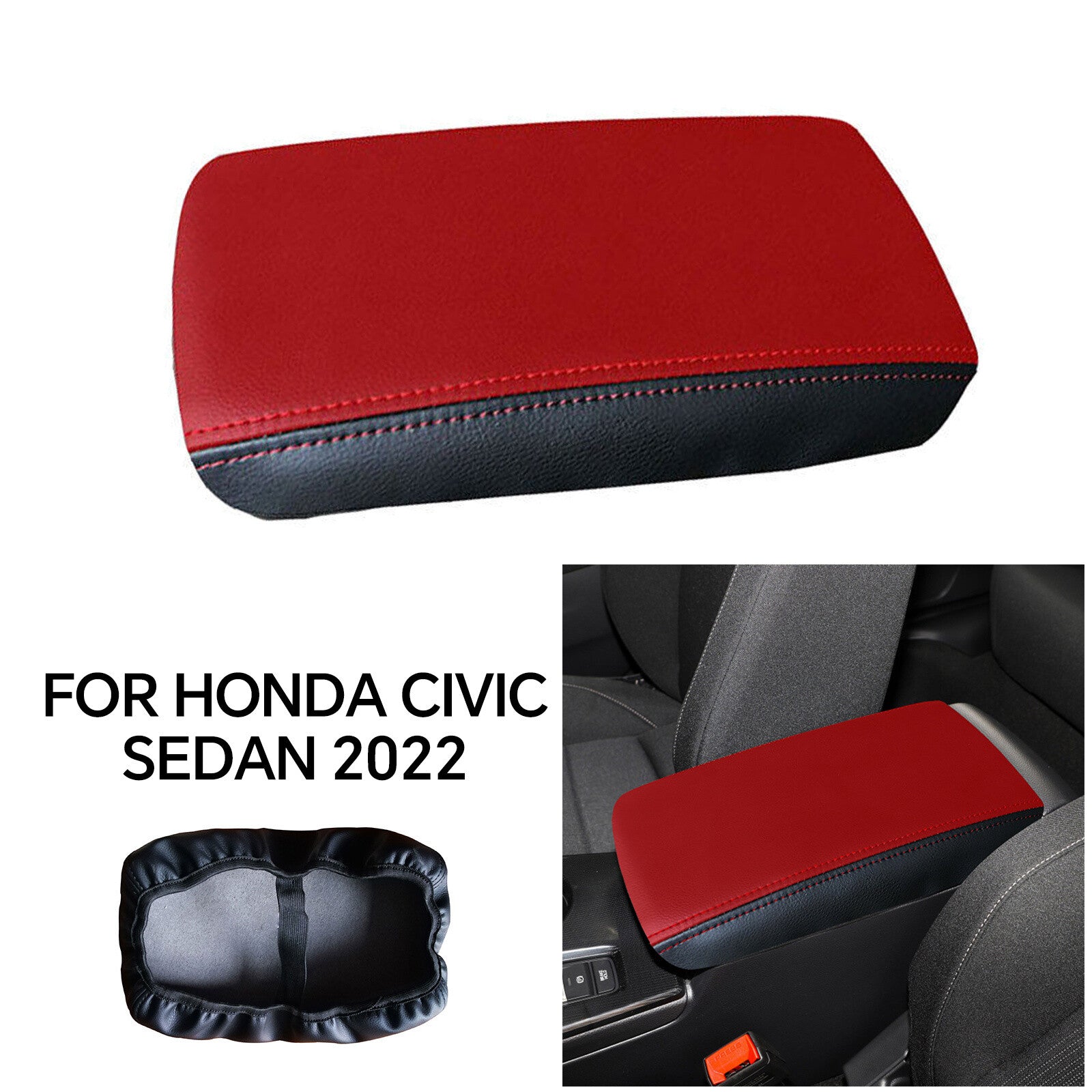 Microfiber leather armrest cover for 2022 for Honda for Civic sedan