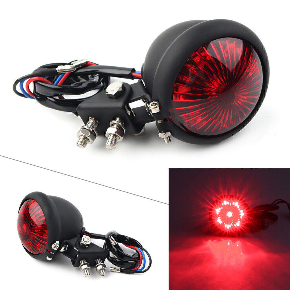 Red LED Rear Tail Light Brake Taillight Stop Lamp Fit for Harley Bobber Cafe Bike