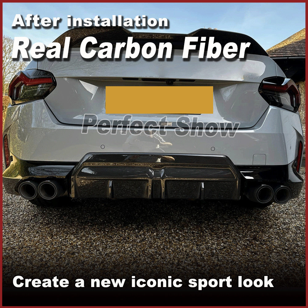 for BMW G42 220i 230i M235i 2022UP REAL CARBON Rear Bumper Diffuser Lip Spoiler