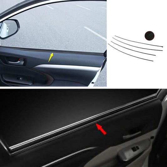 Black Steel Inner Windows Sill Molding for Toyota Highlander 14-2019 Strip Trim