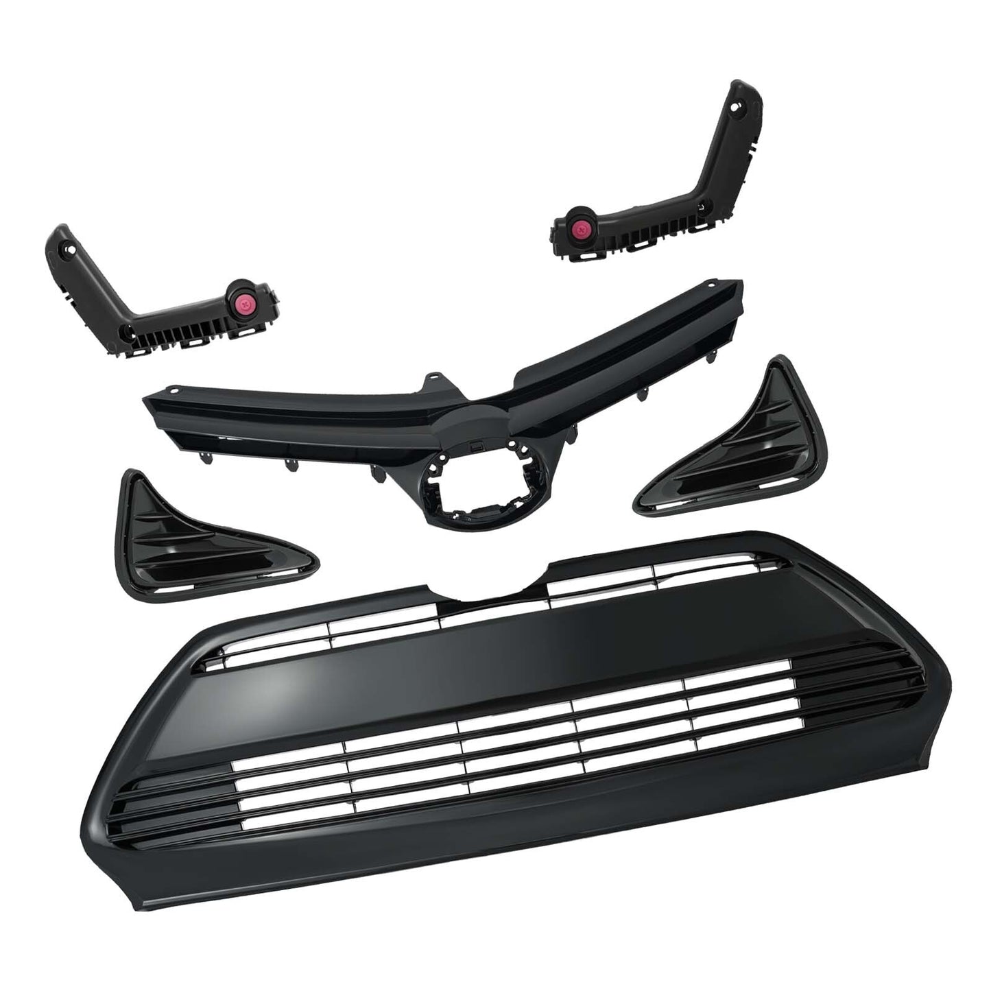 6-Piece Set for 2017 - 2019 for Corolla LE XLE CE Front Grille Mist Cover Bracket Set - v