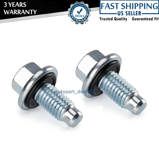 2X NEW 11562588 Oil Pan Drain Plug Bolt W/O-Ring For GM for Chevrolet for Buick for Cadillac Q