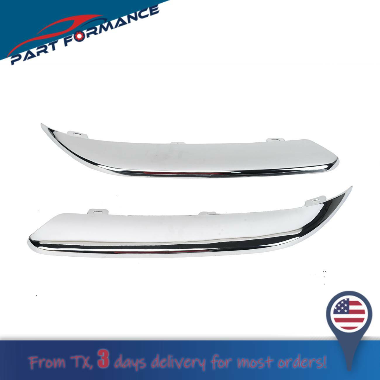 2-Pack Anti-Impact Trim Set for 2005-2010 for for CHRysler 300 57L for CHRome Front Impact Strips - v