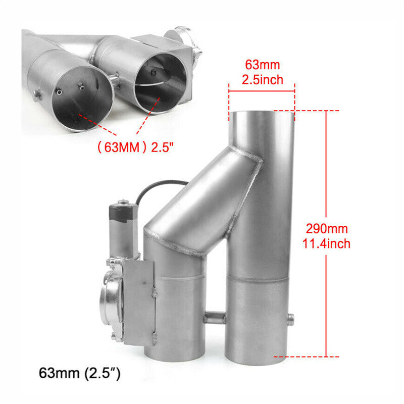 2.5'' Double Electric Exhaust Y Pipe Dual Control Valve Kit Remote Switch Q