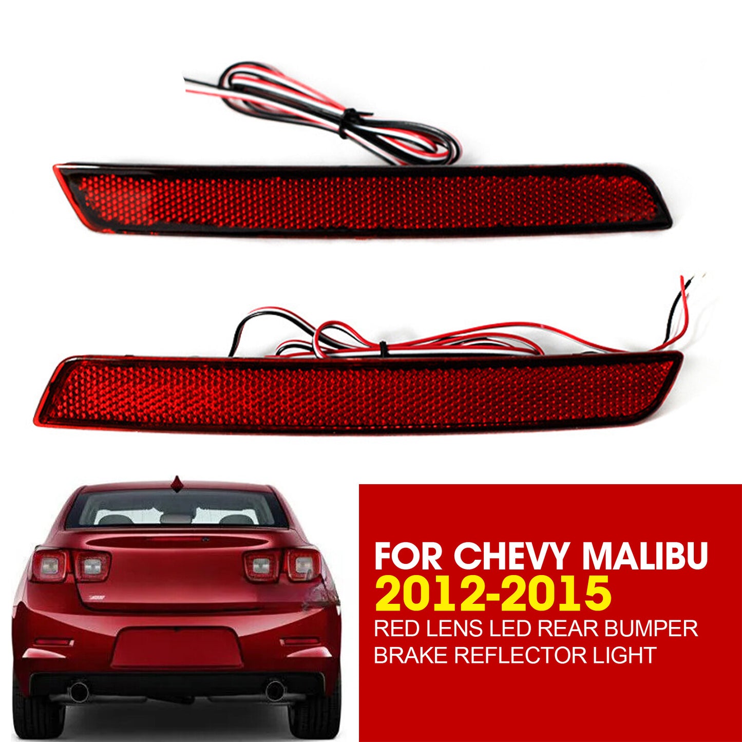 LED Rear Bumper Reflector Brake Light Tail Lamp for Chevrolet Malibu 2013-2015