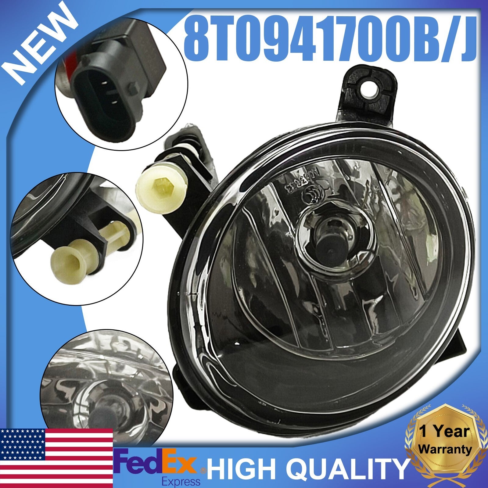 Right front bumper halogen fog light for Audi Q5 A4 S4 A6 S6 #8T0941700B- n