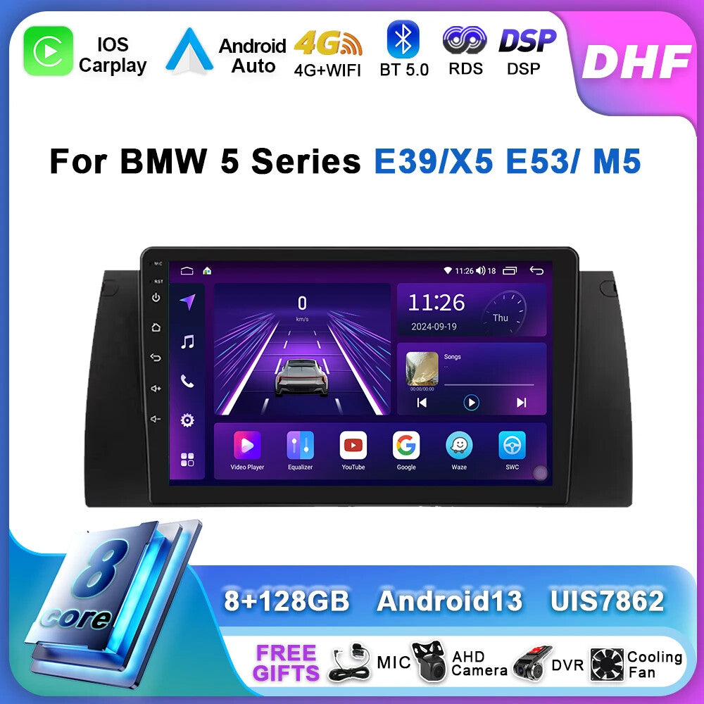 Car Radio for BMW 5 E39 E53 for X5 1995-2006 Auto GPS Stereo Multimedia Video Screen