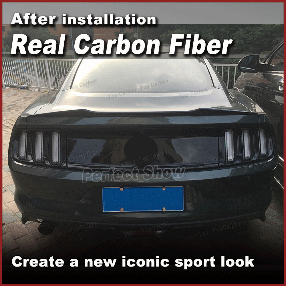 REAL Carbon Rear Trunk Boot Lip Spoiler Wing for Ford for Mustang 6th 2-Door 2015-17